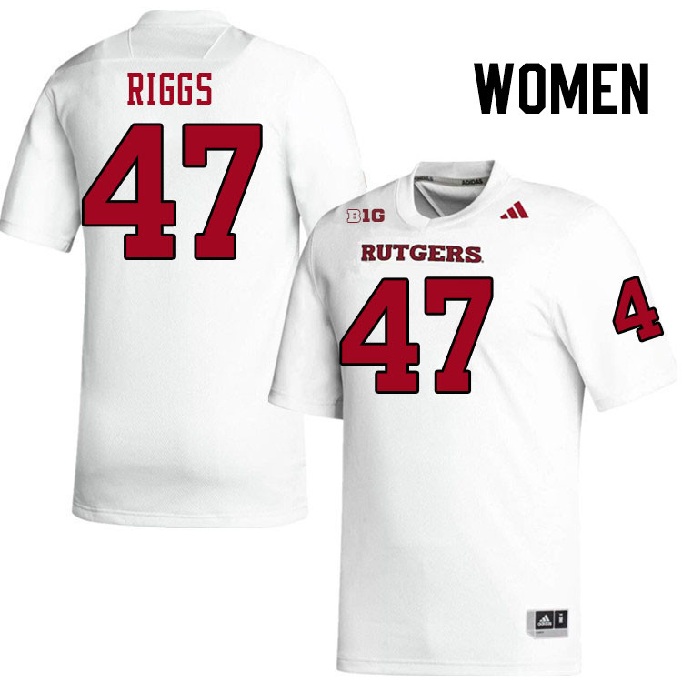 Women #47 Austin Riggs Rutgers Scarlet Knights 2024 College Football Jerseys Stitched-White